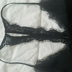 Beautiful delicate Silk and Lace black medium slip